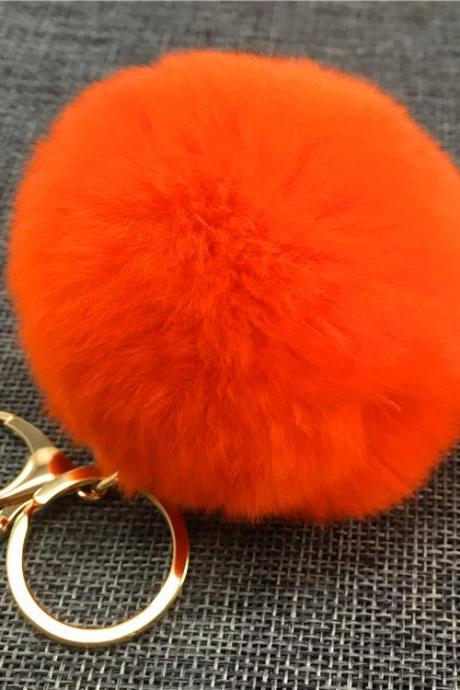 Rex Rabbit Hair Ball Bag Key Chain Pendant Fashion Fur Car Bag Pendant-20