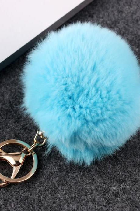 Rex Rabbit Hair Ball Bag Key Chain Pendant Fashion Fur Car Bag Pendant-23