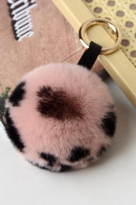 Rex Rabbit Fur Ball Bag Pendant Fur Car Key Chain-1