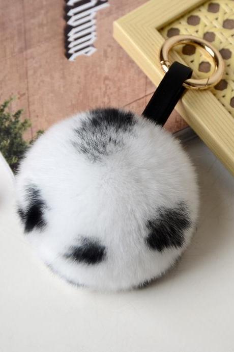 Rex Rabbit Fur Ball Bag Pendant Fur Car Key Chain-5