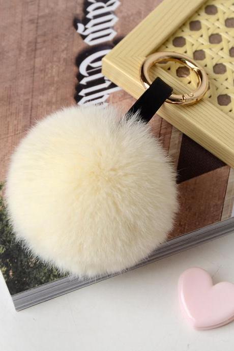 Rex Rabbit Fur Ball Bag Pendant Fur Car Key Chain-22