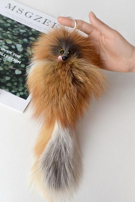 Big Cute Fox Hairball Women's Bag Pendant-13
