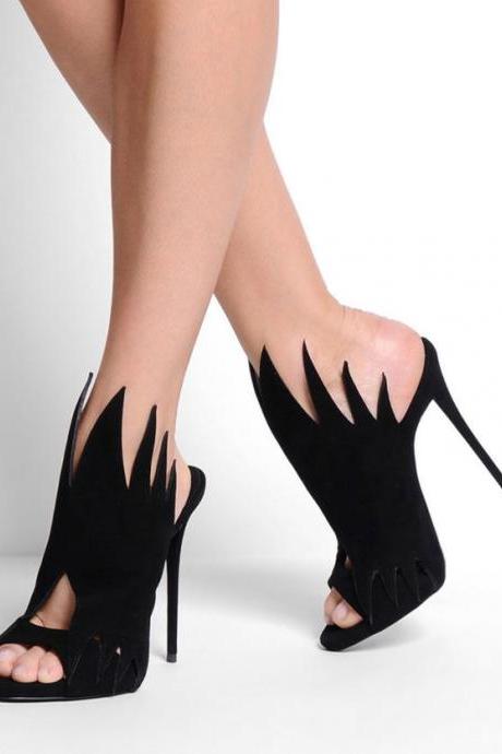 Super Flame Sandals Party Shoe-black