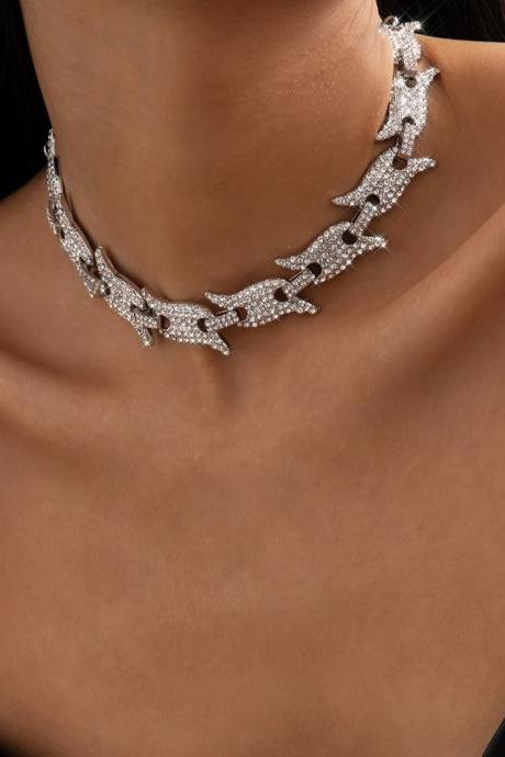 Retro Single Layer Tassel Necklace-silvery