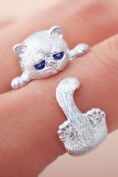 Simple Kitty Ring Open Index Finger Ring