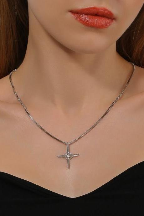 Cross Pendant Necklace Adjustable Clavicle Chain