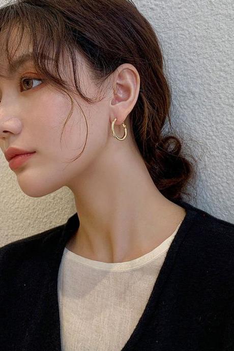 Simple Normcore Gold&amp;amp;amp;silver Ear-ring