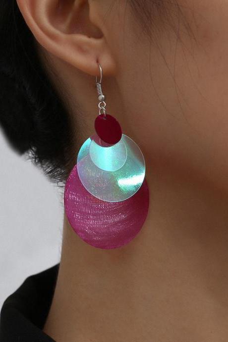 Original Stylish Multi-colored Semitransparent Geometric Earrings