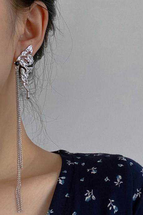 Original Irregular Butterfly Shape Tassels Earrings