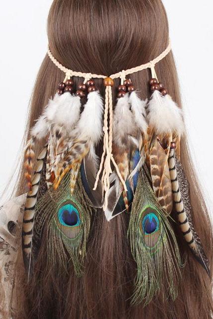 Gypsy Peacock Feathers Headwear