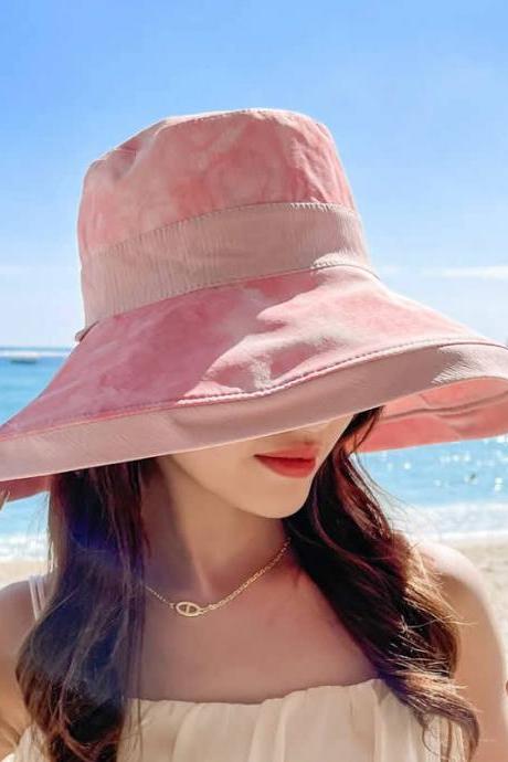 PINK Tie-Dyed Sun Protection Sun Hat