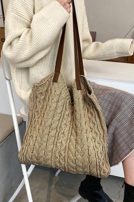 CREAM Simple Casual 4 Colors Knitting Bag