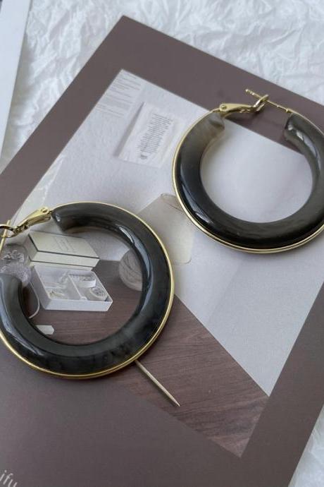 Original Circle Resin Earrings-334