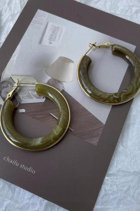 Original Circle Resin Earrings-336