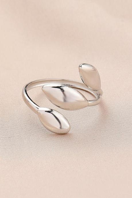 Silver Original Geometric Irregular Adjustable Ring
