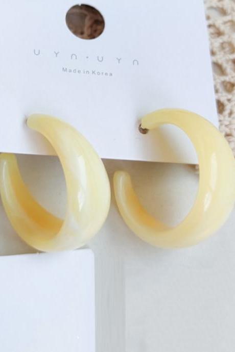 Yellow Vintage Geometric 6 Colors Acrylic Earring