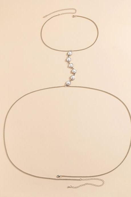 Silver Original Simple Beads Body Chain