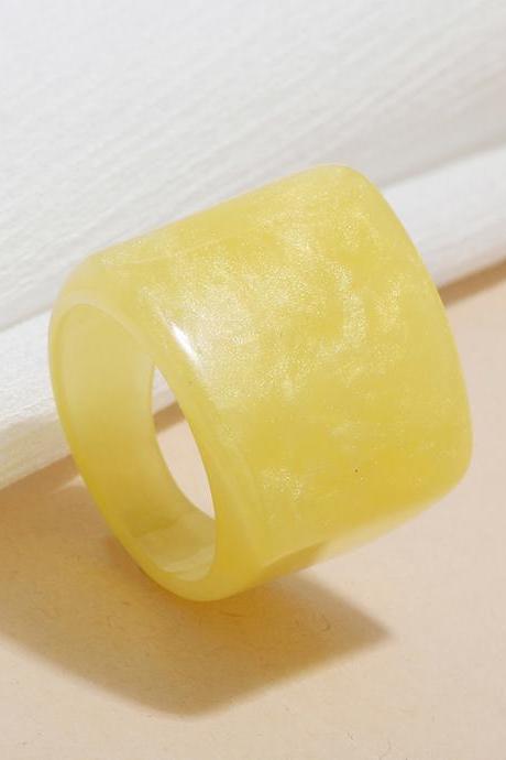 Yellow Original Vintage 6 Colors Acrylic Geometric Ring