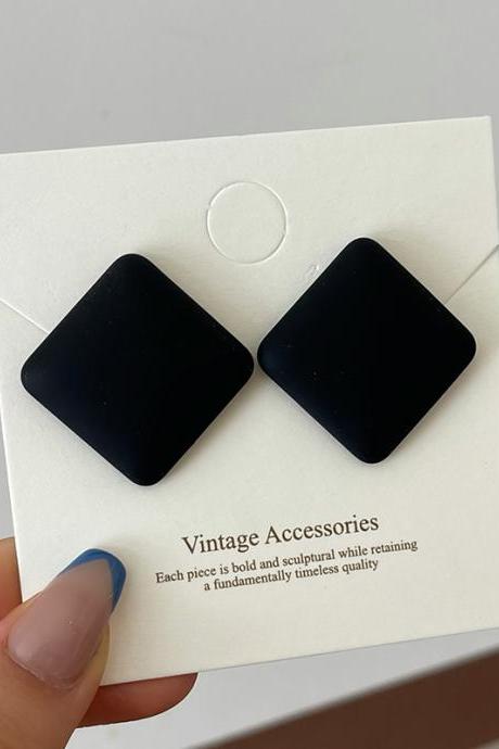 Black Simple Casual 4 Colors Geometric Earrings