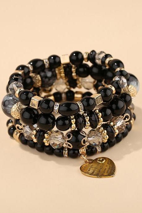Black Original Vintage Beads Bracelet