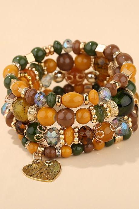 Orange Original Vintage Beads Bracelet
