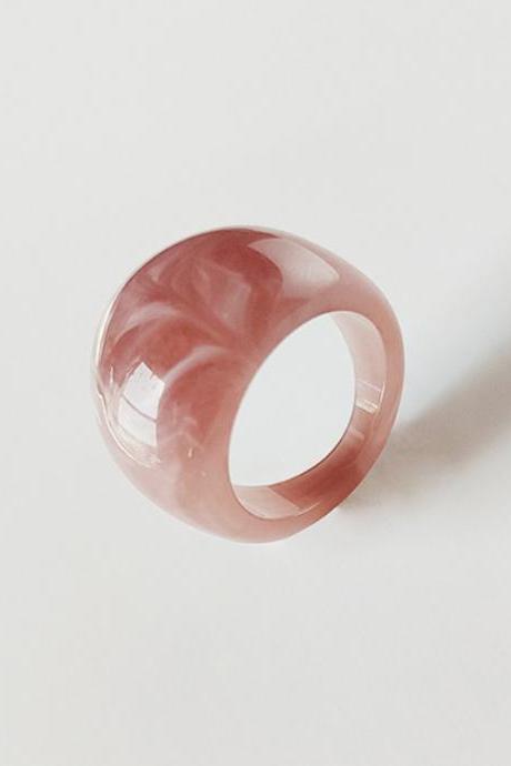 Pink Original 9 Colors Geometric Resin Ring