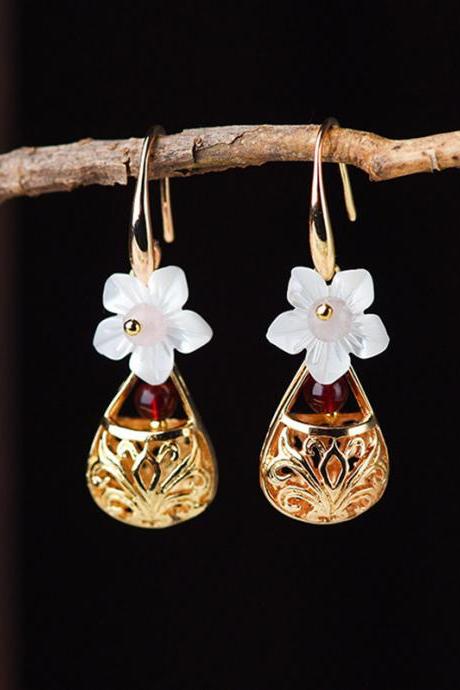 Original Geometry Floral Split-joint Earrings Accessories