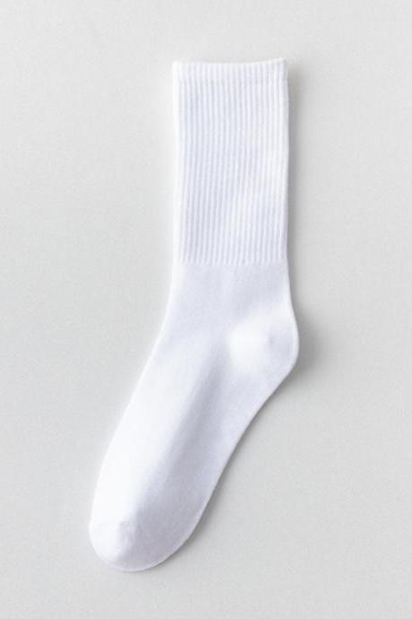 Style F Simple Casual Solid Color Socks