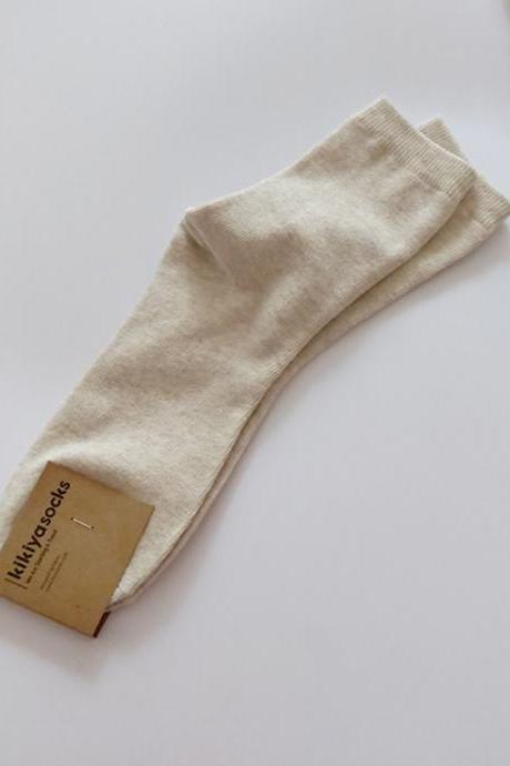 Cream Simple Casual 12 Colors Socks