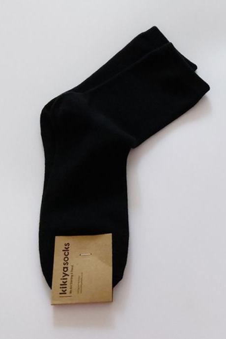BLACK Simple Casual 12 Colors Socks