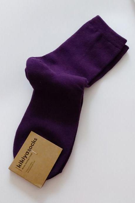 PURPLE Simple Casual 12 Colors Socks