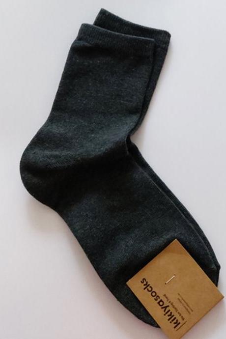 DEEP GRAY Simple Casual 12 Colors Socks