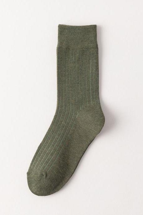 Army Green Casual Simple 10 Colors Socks