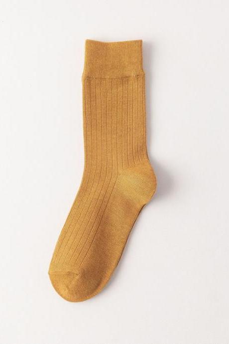 Yellow Casual Simple 10 Colors Socks