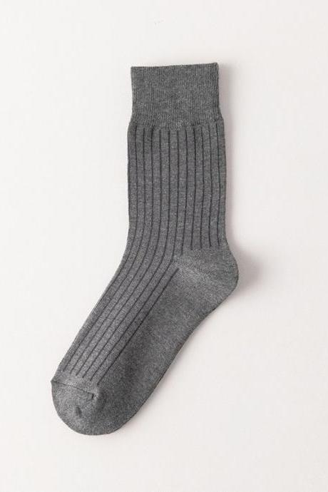 Deep Gray Casual Simple 10 Colors Socks