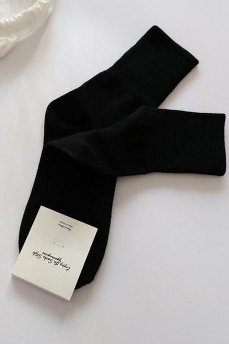 Black Asual Simple 9 Colors Socks
