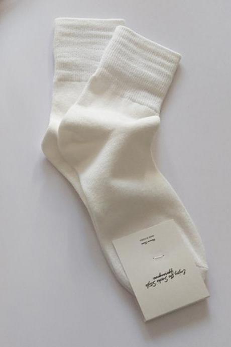 White Casual Simple 9 Colors Socks