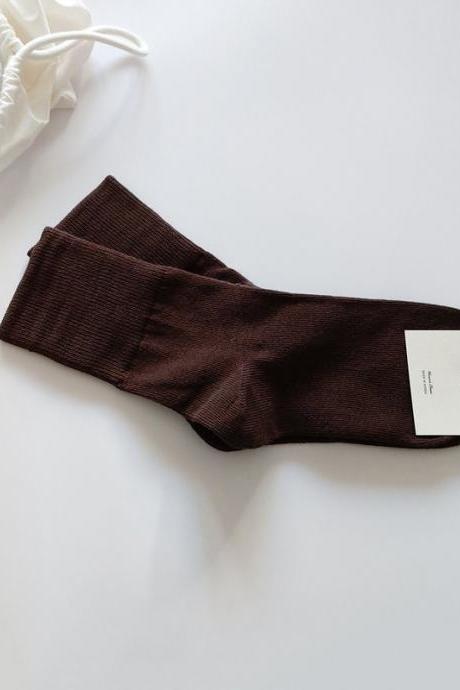 Deep Brown Casual Simple 9 Colors Socks