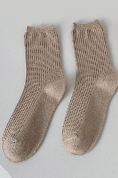 Khaki Simple Casual Socks