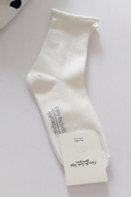 WHITE Simple Casual Socks