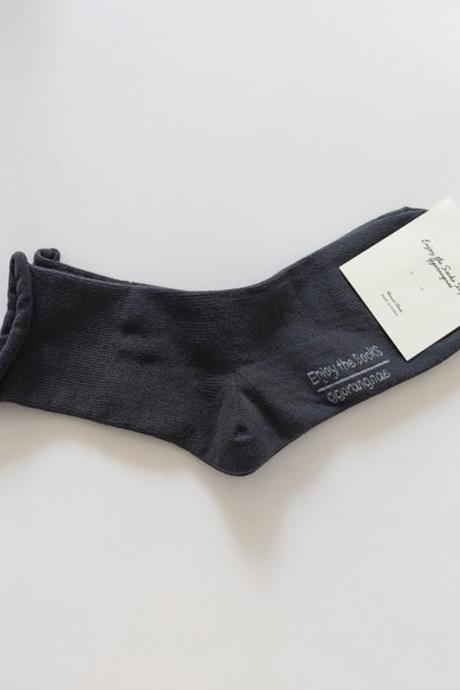 Deep Gray Simple Casual Socks