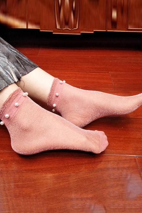 Pink Original Urban Beaded Socks Accessories