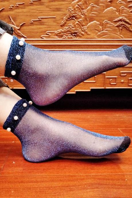 Blue Original Urban Beaded Socks Accessories
