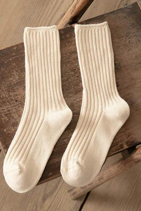 WHITE Vintage Casual Simple Socks