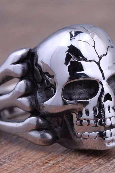 European and American fashion personality skull man domineering titanium ring