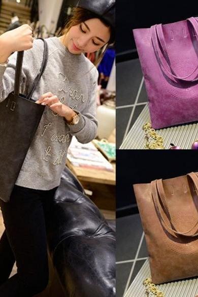 Korean Lady Women&amp;amp;#039;s Retro Matte Synthetic Leather Handbag Shoulder Messenger Bag