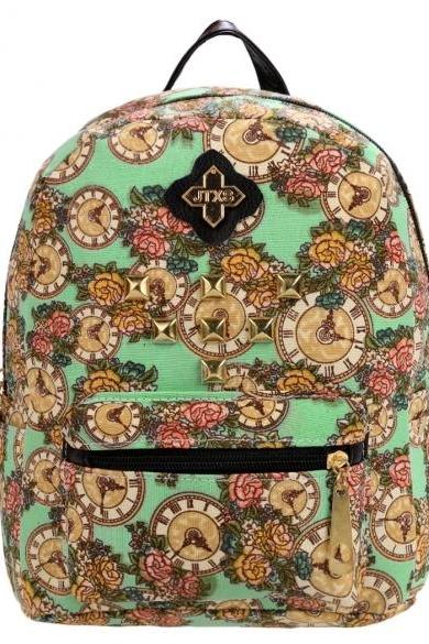 Women Ladies Girls Floral Mini Bookbag Travel Backpack