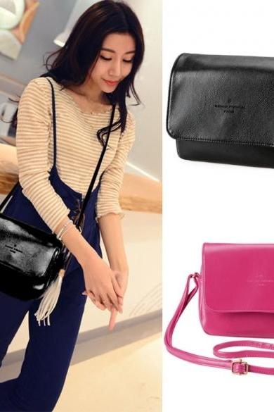 New Korean Fashion Women's Synthetic Leather Tassel Small Size Cross Shoulder Bag