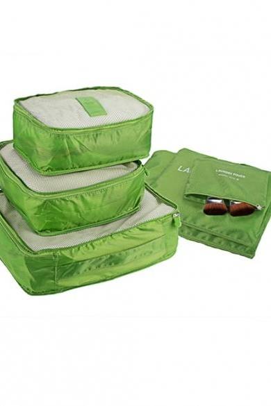 6pcs Travel Luggage Bag Clothes Organizer Large Medium Small Size Pouch Handbag Suitcase
