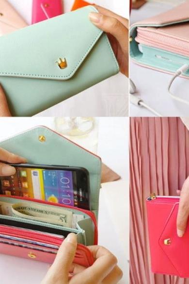 Multifunction Women Wallet Coin Case Purse For iphone/Galaxy iphone 4/5